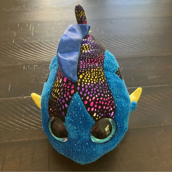 3/$18 - Ty Beanie Boos | Aqua the blue fish stuffed animal - Picture 1 of 6